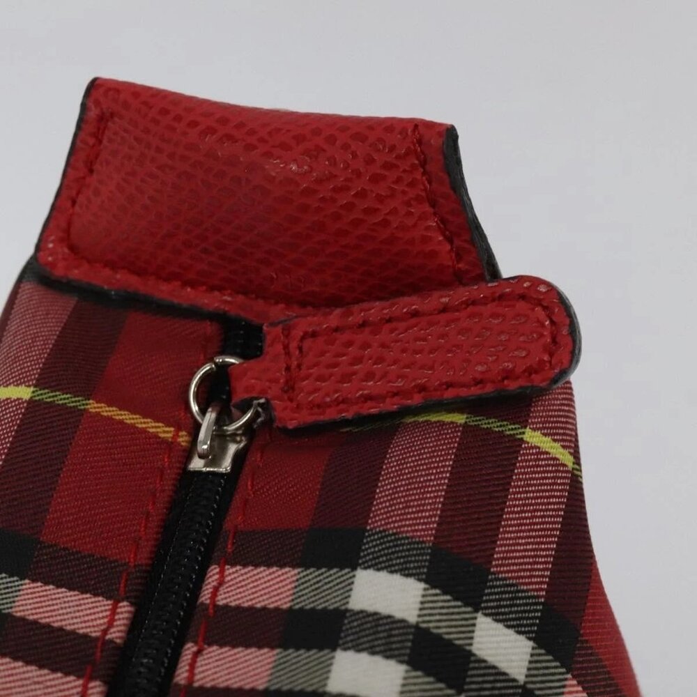 BURBERRY Nova Check Hand Bag Nylon Red Auth 110324 - Picture 10 of 14